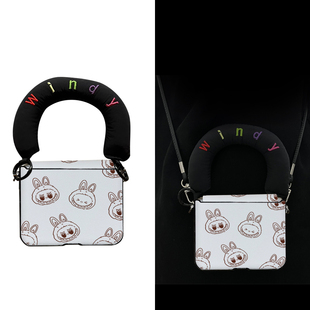 怪兽头像适用华为Purax手机壳OPPON3flip中轴保护小米Mixflip2铰链全包华为Pocket2挂绳三星Zflip7支架