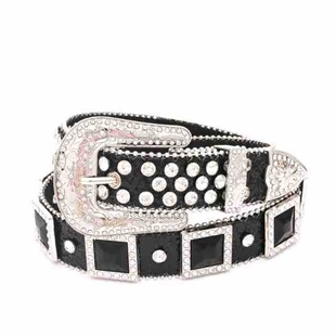 街头裤 新款 百搭牛仔裤 饰时尚 带 腰带女士水钻宽皮带水钻镶嵌装