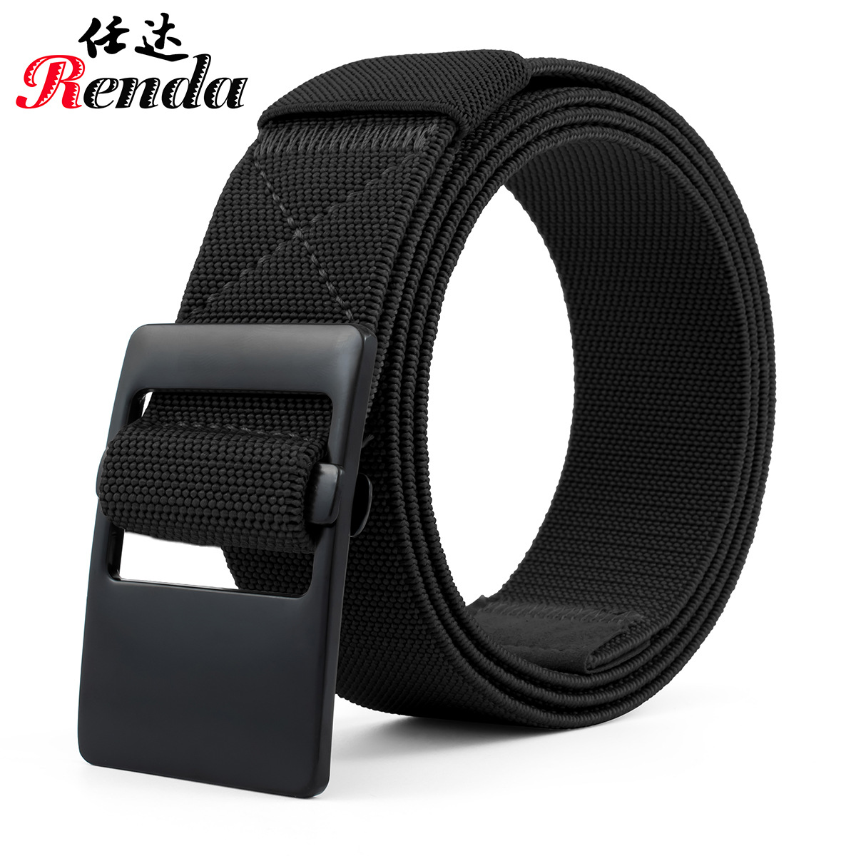 松紧带针织腰带锌合金扣男女士休闲百搭尼龙腰带户外运动战术