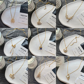 时尚 新款 钛钢项链女ins风个性 日韩版 电镀18K金色四叶草锁骨链 热卖