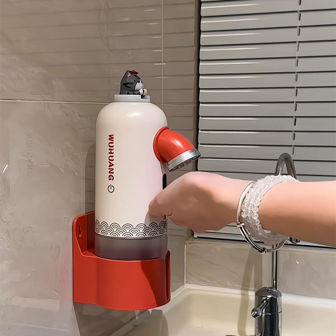 可爱小猫洗手泡泡机自动感应出泡机家居智能充电壁挂式厨房出液机