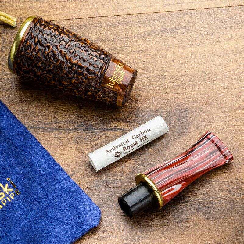 雪茄用烟嘴鲁宾斯基石楠木坎帕兰咬嘴多环径LUBINSKI便携烟嘴带