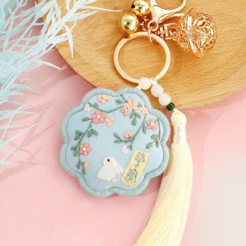 刺绣diy手工自绣情侣平安符香囊材料包平安福荷包钥匙扣送男友