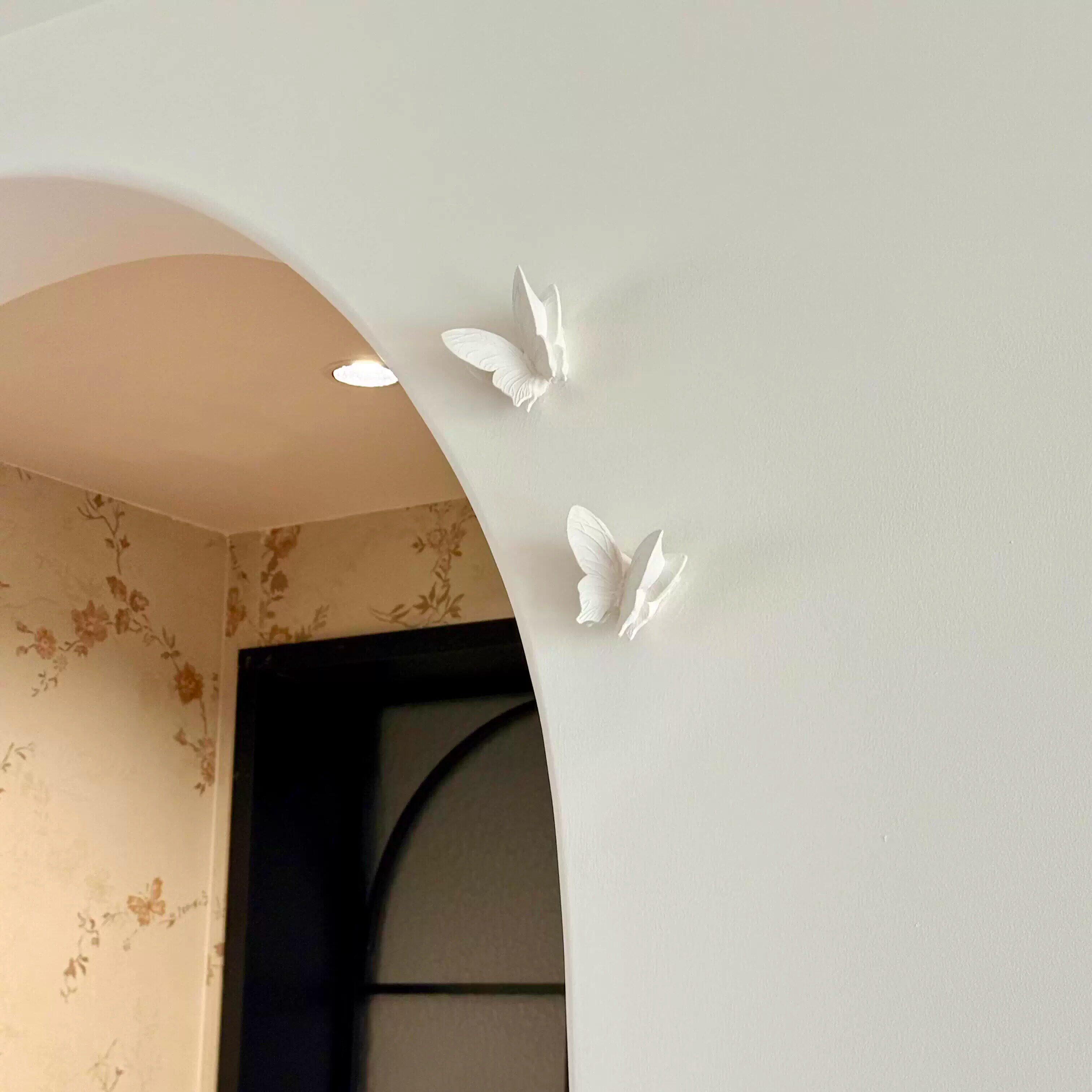 法式石膏蝴蝶！艺术装饰摆件3d立体客厅墙面壁饰电视背景墙软装墙