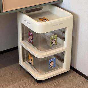 桌下收纳柜多层抽屉式桌下零食杂物手办玩具收纳可移动防尘置物架