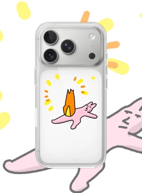 裆燃粉色兔子卡通表情包透明iPhone17/苹果17promax华为pura80mate70/vivo小米17OPPOreno14/VIVOX300pro