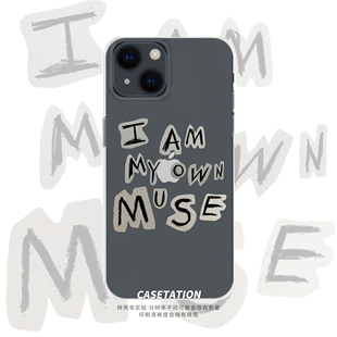 OWN MUSE拼贴英文iPhone17pro华为pura80全包透明手机保护套ins风艺术简约vivo小米OPPO手机软壳通用