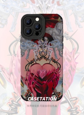 机械姬艺术拼贴collageiPhone17瞳眼贴皮竖条纹手机壳华为mate70适用安卓vivox200小众个性小米15oppo手机壳