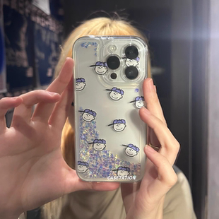 查理布朗Peanuts卡通iPhone17流沙闪钻手机壳tpu硬壳透明华为pura70vivo适用OPPOreno手机保护套加厚防摔