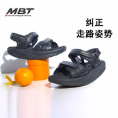 MBT足健康鞋 增高防滑牛皮SUMU 足弓支撑凉鞋 女厚底休闲腿部塑形