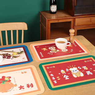 餐垫皮革防水防油桌垫家用免洗杯垫防烫国潮新中式ins隔热西餐垫