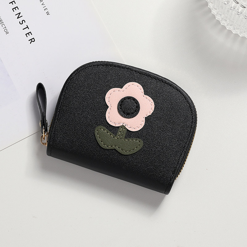 日系卡通小花风琴卡包女ins可爱简约小巧多卡位证件零钱收纳卡夹