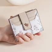 钱包女短款 新款 时尚 小巧小清新精致印花大容量小众设计学生零钱包