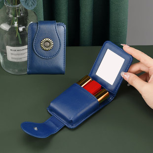 新款化妆包女小号便携随身化妆盒带镜子口红包网红收纳包迷你小包