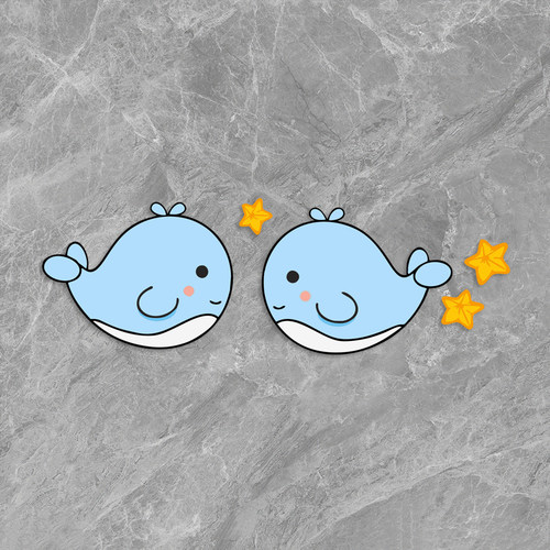 小鲸鱼车贴车门划痕遮挡贴