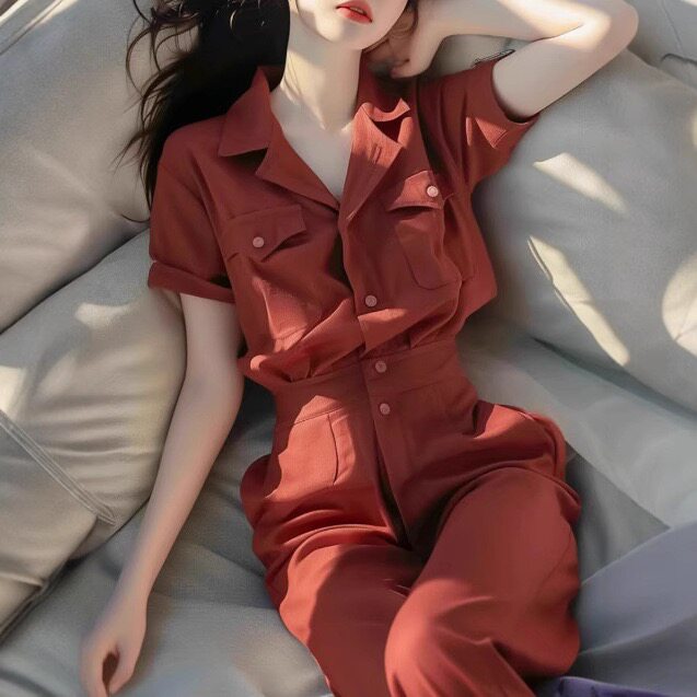 夏装搭配一整套时尚轻职场又酷又飒女装衬衫套装轻奢感女人味旭启