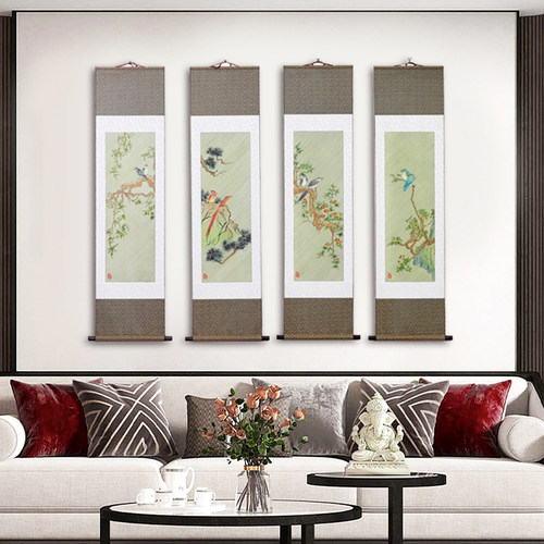 竹编山水动物画家居装饰礼品