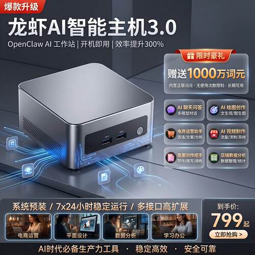 塔西尼TaoClaw迷你龙虾智能体主机AI企业级算力免费远程技术指导