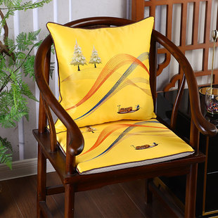 茶台坐垫中式红木沙发坐垫餐椅垫茶椅垫子定制圈椅太师椅实木椅垫