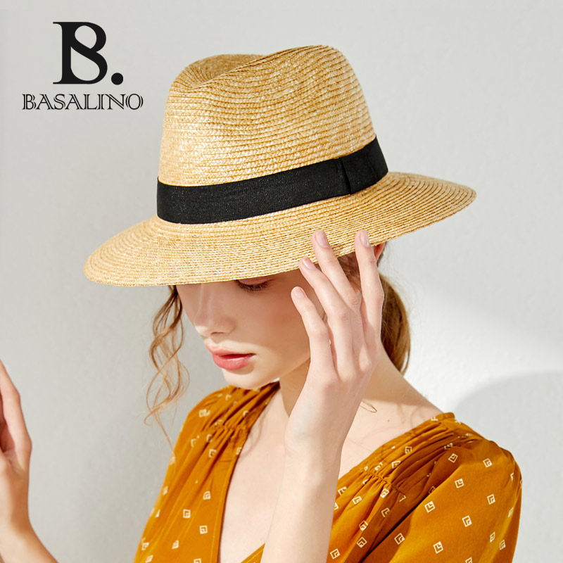 沙滩草帽法式巴拿马休闲欧美风
