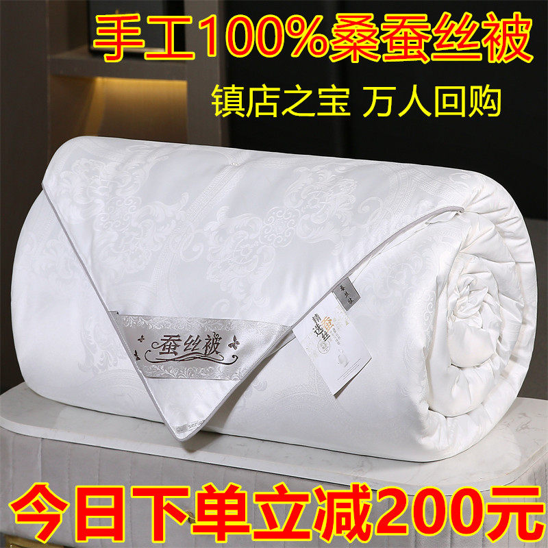 正品蚕丝被100%桑蚕丝夏被春秋冬被二合一子母被四季双人被芯提花