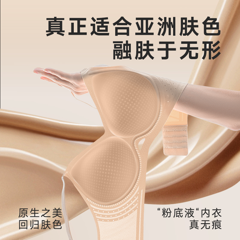 MBGB超薄无痕凉感内衣透气网孔夏季粉底液隐形文胸罩软支撑