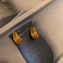 MARYME ACC 18K镀金 人鱼公主复古扇贝 贝壳型耳环/耳钉