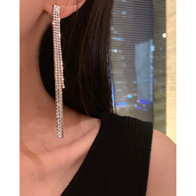 MARYME ACC 圣诞 年会 跨年派对闪亮柔美流苏镶钻耳环 S925