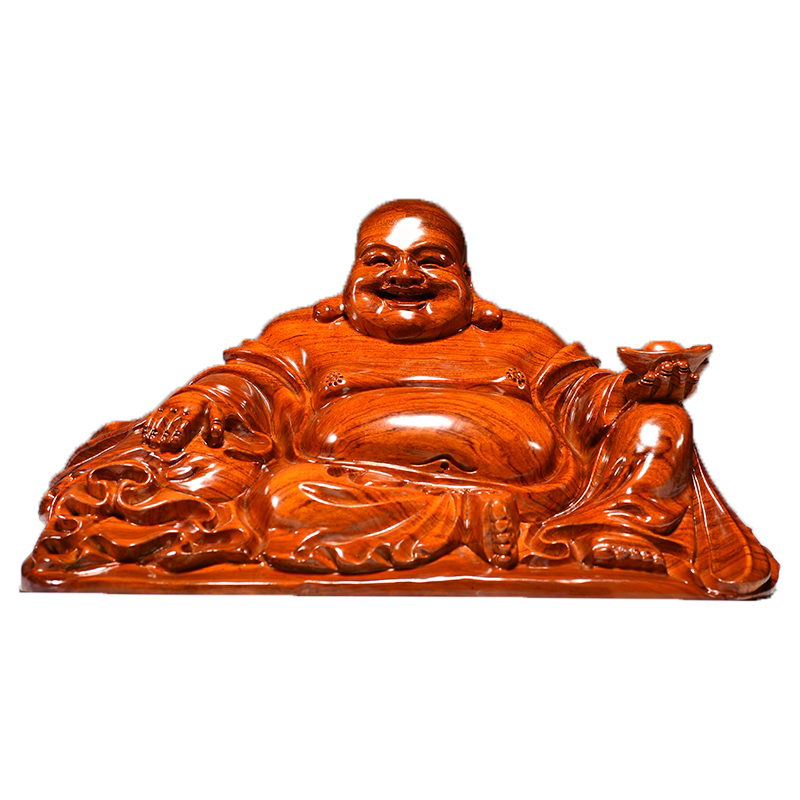 木雕元宝工艺品客厅玄关弥勒佛像