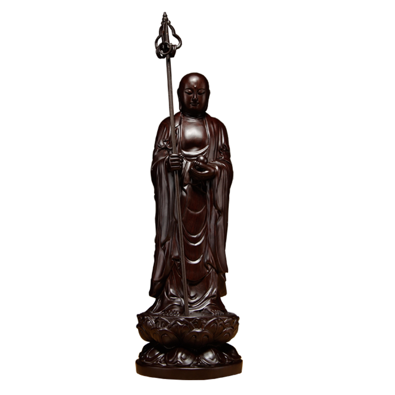 黑檀实木雕刻地藏王桌面工艺品