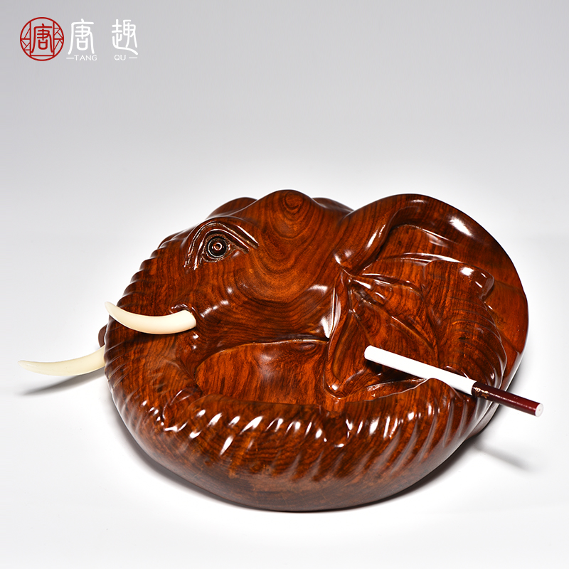 烟灰缸木雕送礼家居客厅工艺品