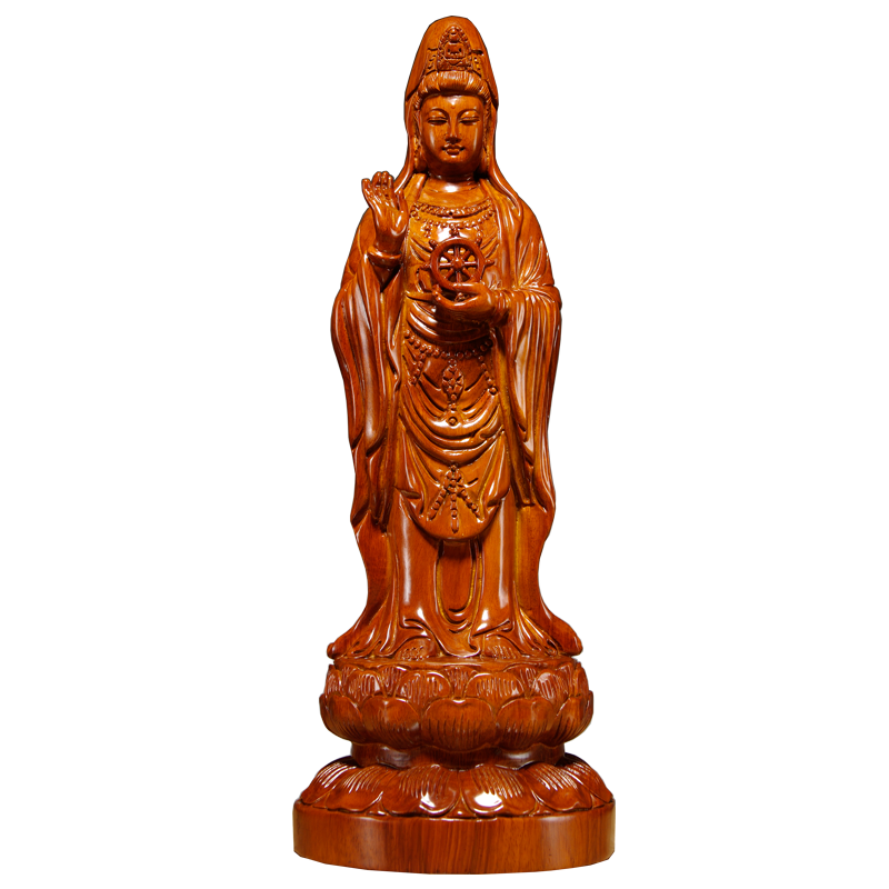 观世音菩萨佛像红木供奉工艺品