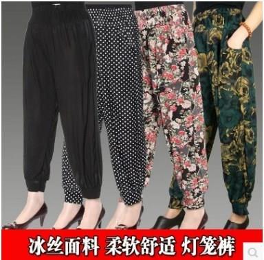 Spring and summer Sandy beach Nine points Easy Tether leisure time printing Cotton silk Thin pants mom Middle and old agein the Women's clothing/Boutique , Pants , Casual pants  category - from Buy2taobao.com to provide professional Taobao agent buy service