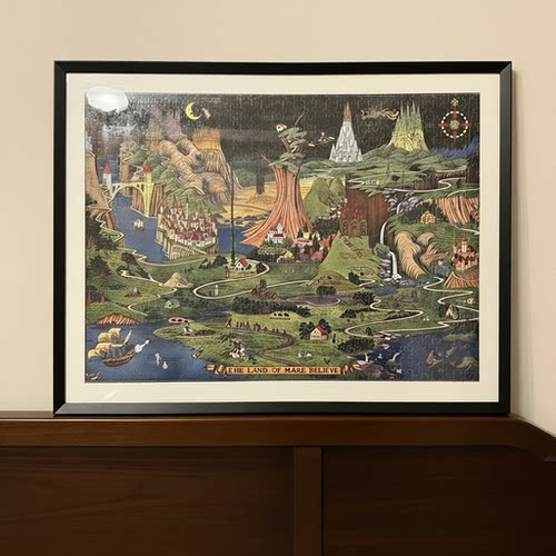 猫的天空之城想象之地拼图框1000片框架50*70裱框铝合金相框定制