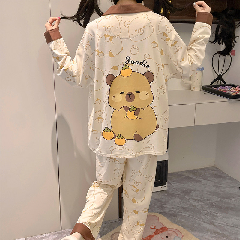 八周岁卡通动漫睡衣春秋季女孩冬天小星星纯棉儿童长袖女童家居服