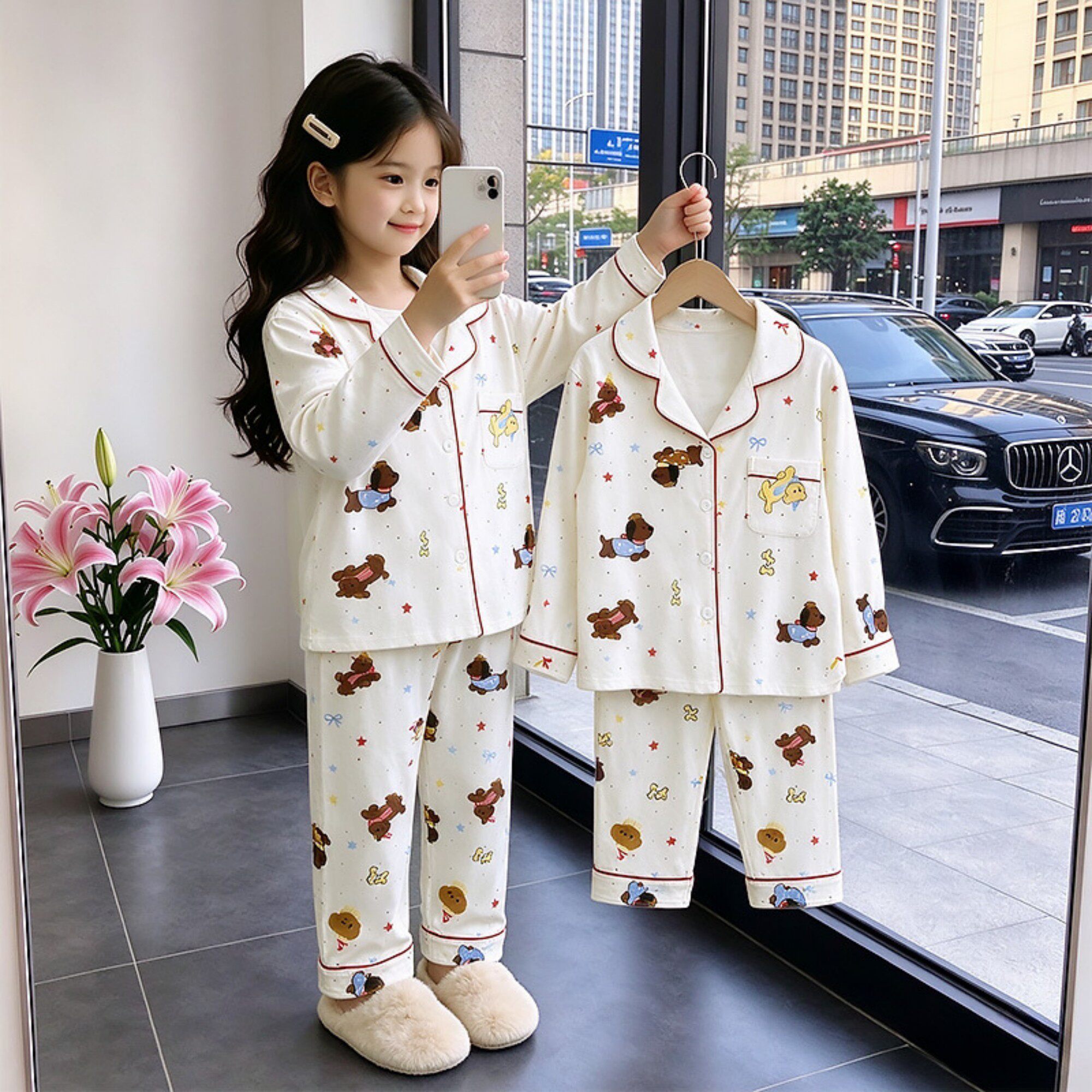 儿童睡衣女孩秋冬款德绒姐妹九空调服女童加绒冬季卡通动漫宝宝女