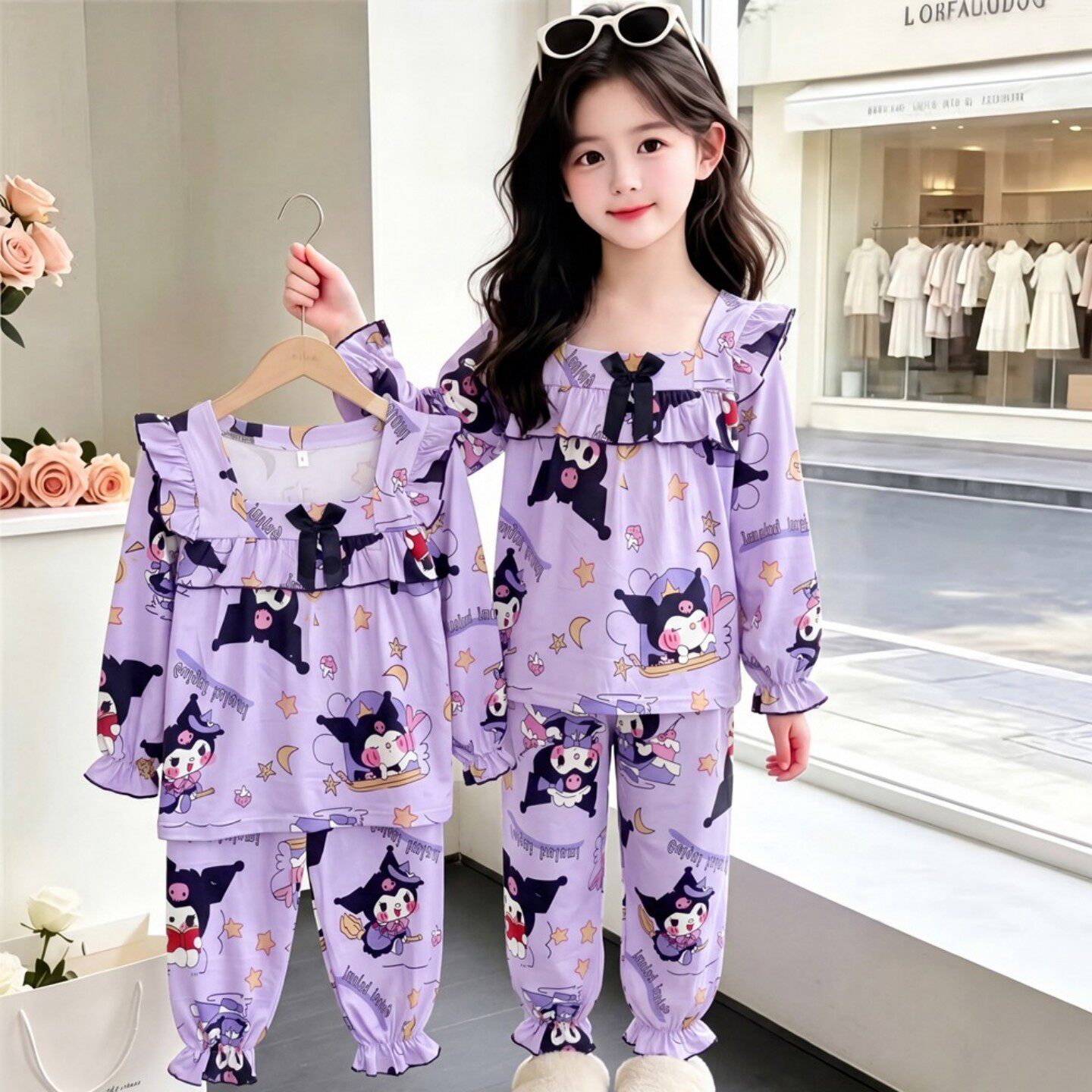 睡衣女孩套头冬天空调服春秋季女童宫廷款长袖休息服保暖秋天儿童