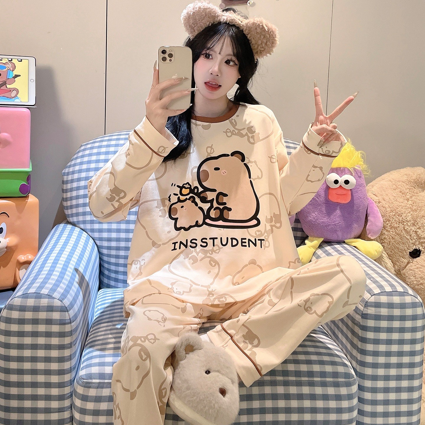 儿童睡衣女孩纯棉长袖春秋季十三女童动漫冬天空调服四季款潮十四