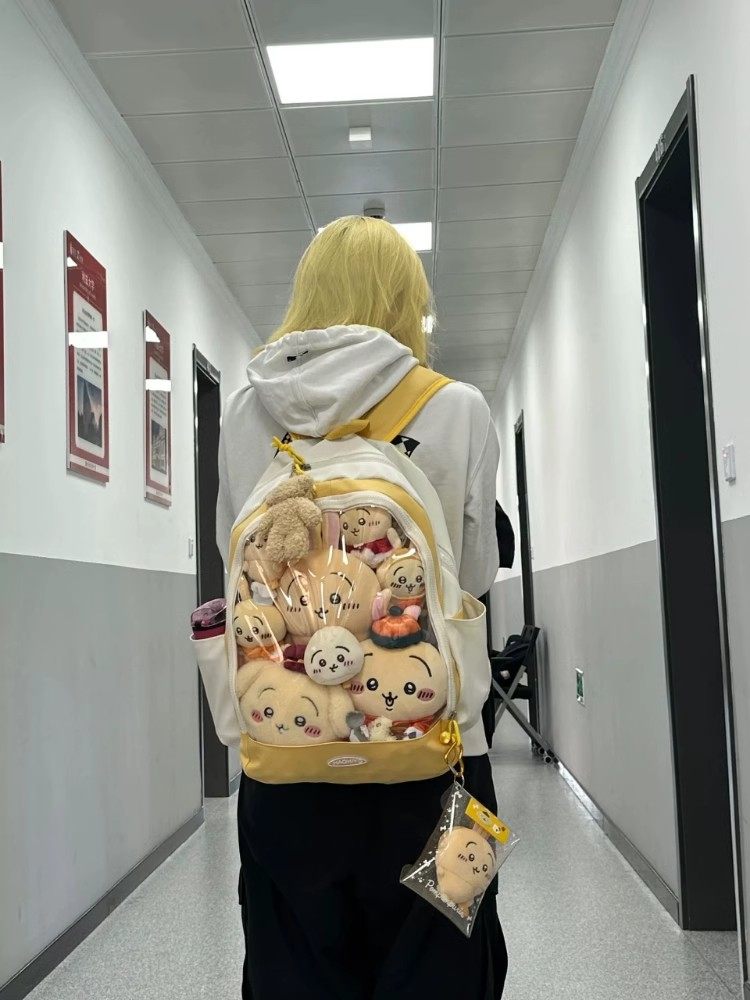 痛包透明双肩包徽章玩偶收纳展示