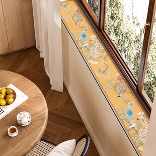 新中式极窄窗台垫子阳台矽藻泥飘窗垫长条窗沿边垫窗户防滑防护垫
