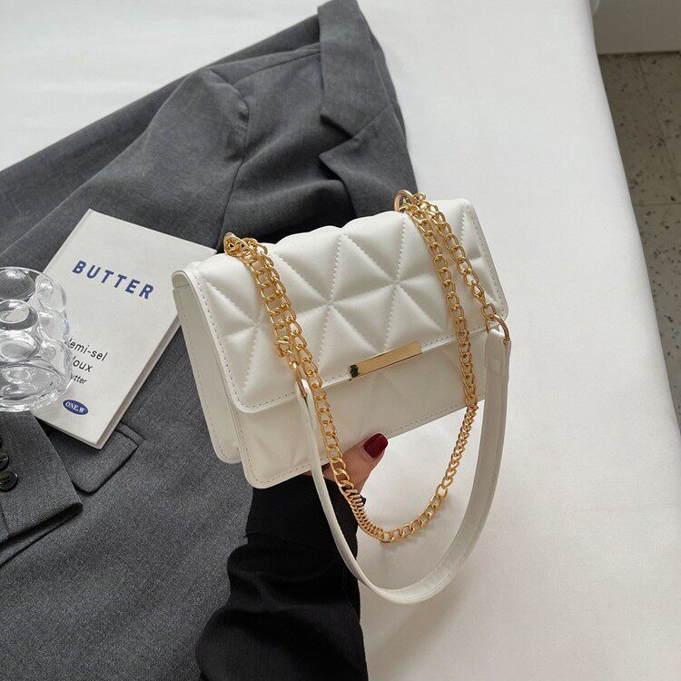 进口韩版链条包包女2023秋季小方包时尚简约单肩包休闲斜挎包女