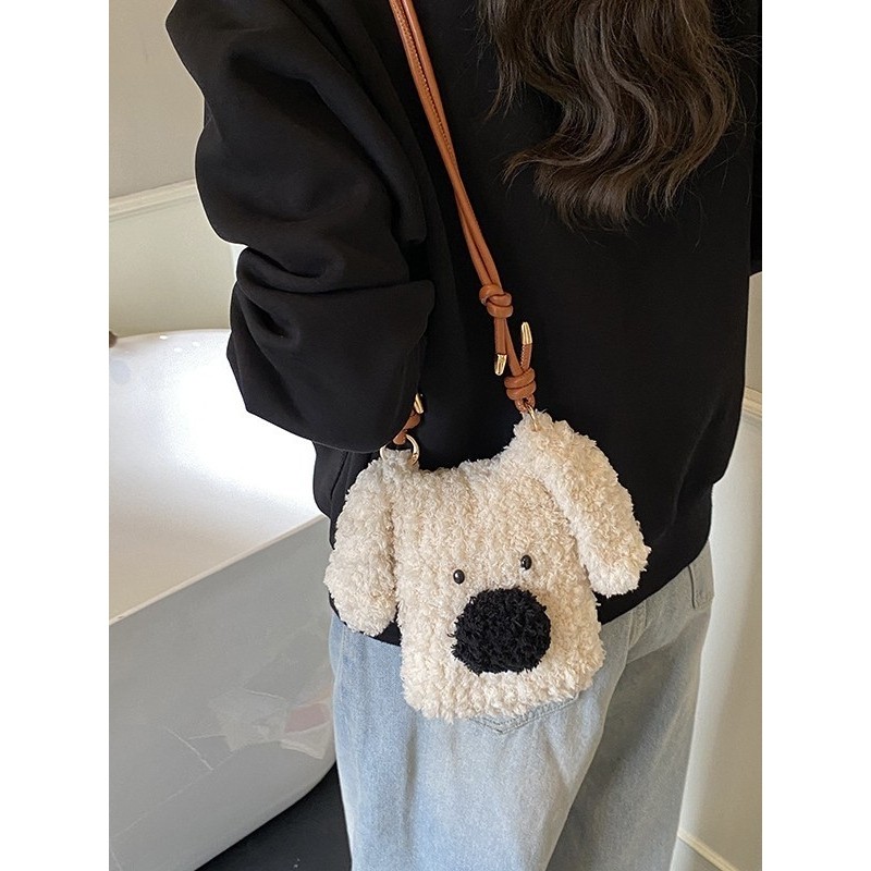 进口bag可爱小狗毛线钩织成品卡通毛绒女包包手机包单肩挎包,箱包皮具/热销女包/男包,水桶包,淘宝优惠券,粉丝福利购,淘宝优惠卷