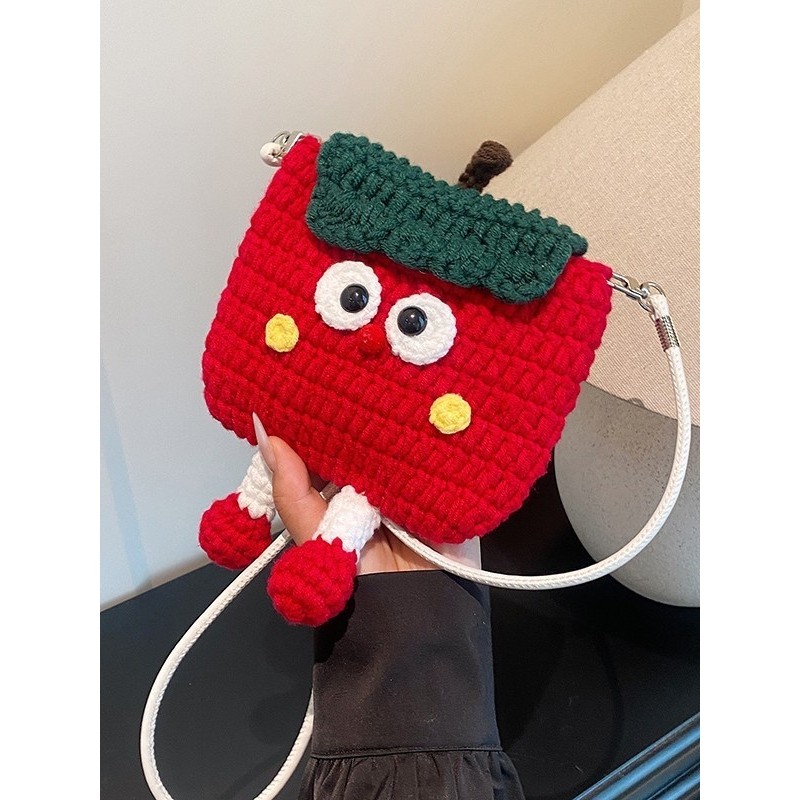 进口bag小红书同款可爱西瓜女包包卡通玩偶手工毛线编织成品挎包,服饰配件/皮带/帽子/围巾,DIY编织材料包,淘宝优惠券,粉丝福利购,淘宝优惠卷