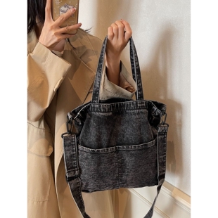 2024女士妈妈包大容量水洗时尚单肩斜挎女包手提包外出