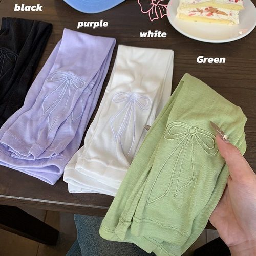 进口夏季防晒袖套出游骑行护手臂护手腕遮阳手袖女刺绣蝴蝶结冰