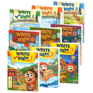 原版进口瑞派英语写作Write Right Beginner 1/2/3级 小学初高中英语写作专项训练 英语基础与写作 剑桥少儿英语YLE教材 KET教材