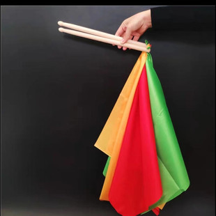 腰鼓棒红绸带广场舞鼓锤鼓槌方巾彩色红绸子绸布腰带舞蹈道具用品