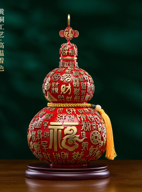黔铜工艺百福葫芦摆件福禄有余