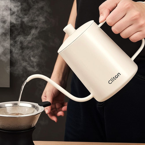 CLITON带盖304不锈钢手冲咖啡壶