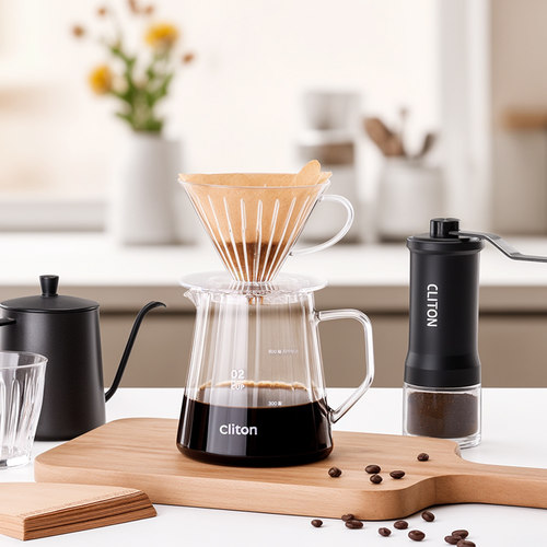 手冲咖啡壶套装玻璃分享壶树脂咖啡滤杯V60滴漏式过滤器滤纸漏斗